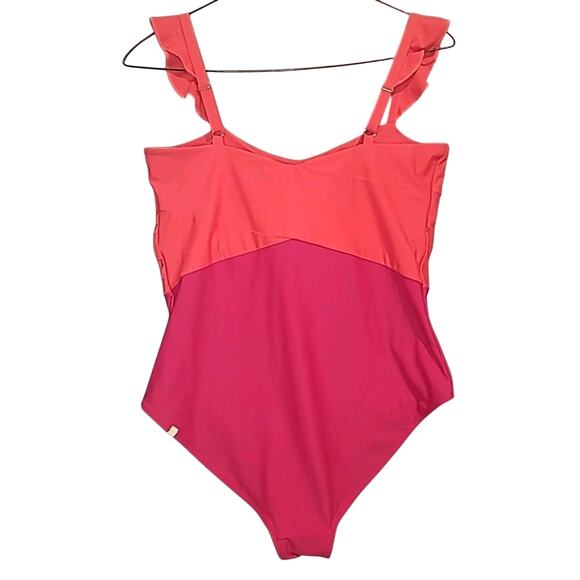 Summersalt Ruffle Oasis One-Piece Swimsuit Women’s 16 Summer Berry Spritz - Picture 5 of 8